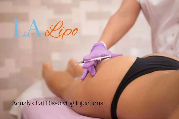 Woman having fat dissolving injections Mortlake on thighs