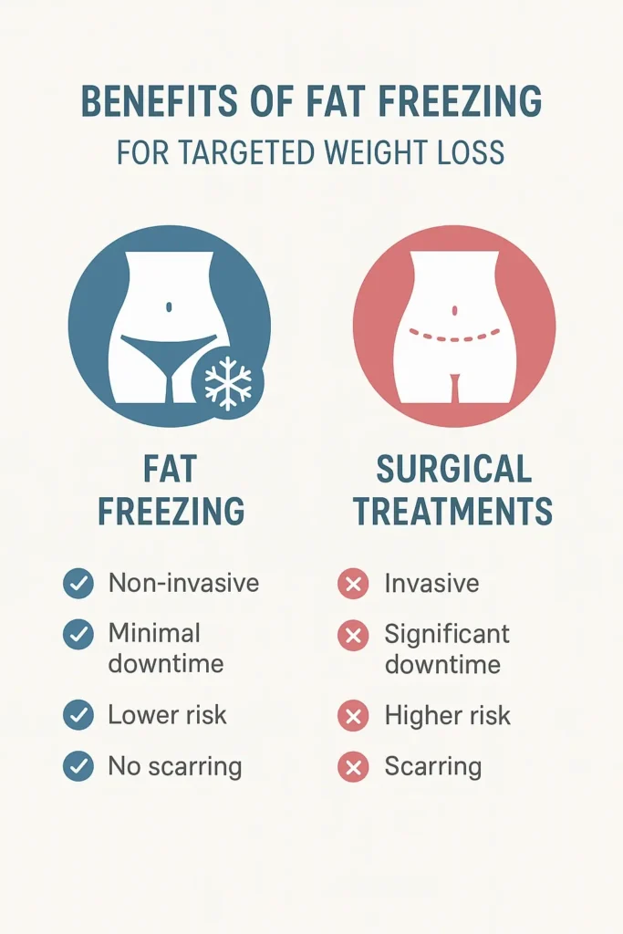 graphic showing the benefits of fat freezing Mortlake