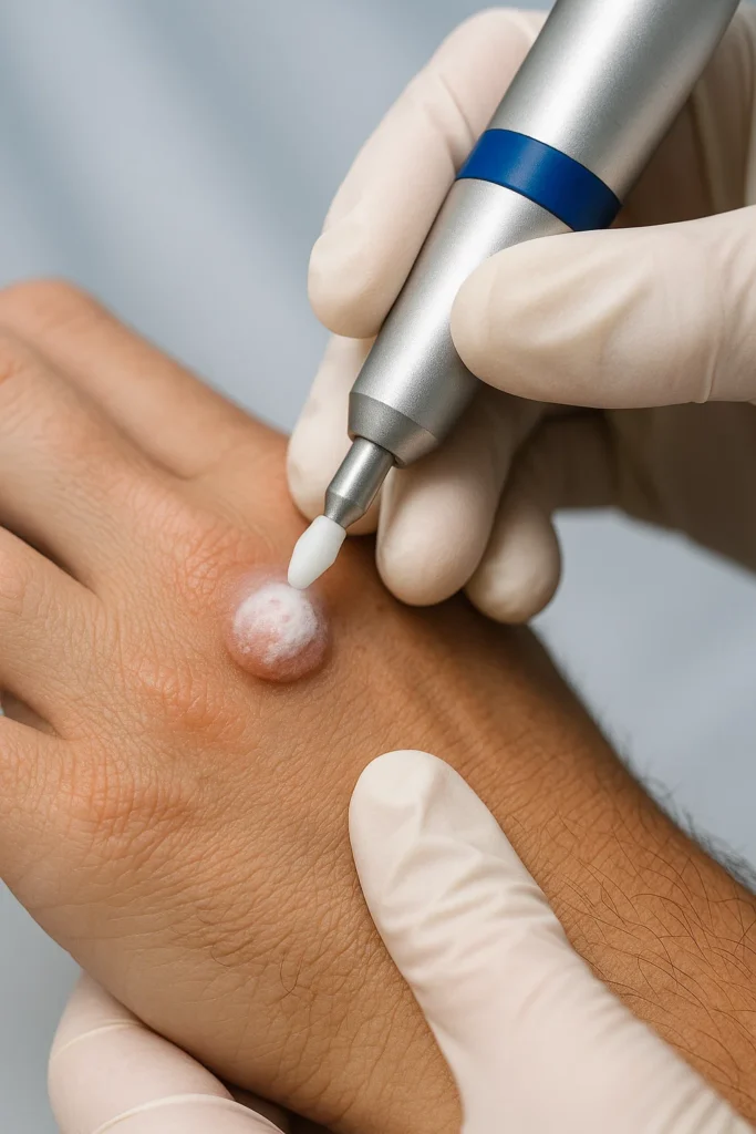 example of wart removal Mortlake using cryopen