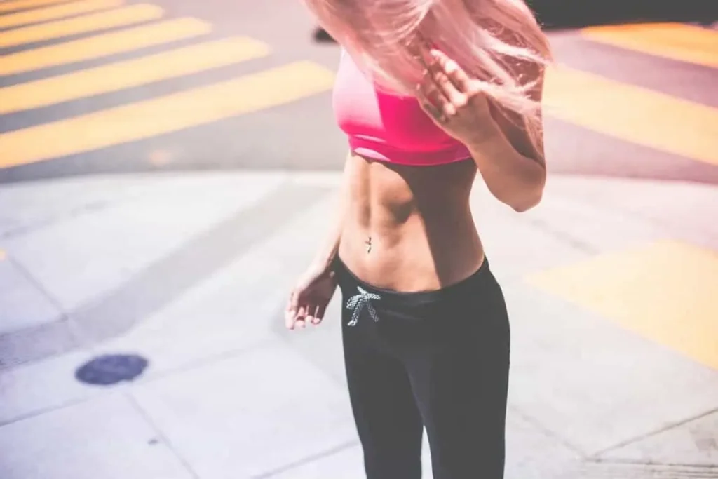Woman with toned stomach after LA-EMS Body Sculpting Treatment Mortlake